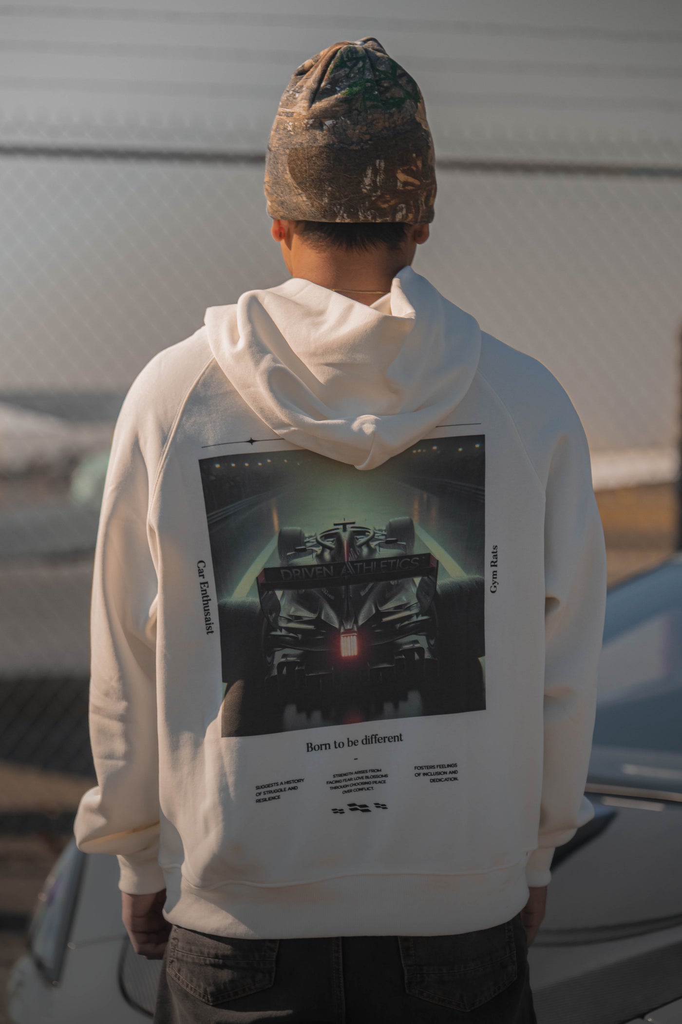 Pole Position Premium Hoodie (Ivory White)