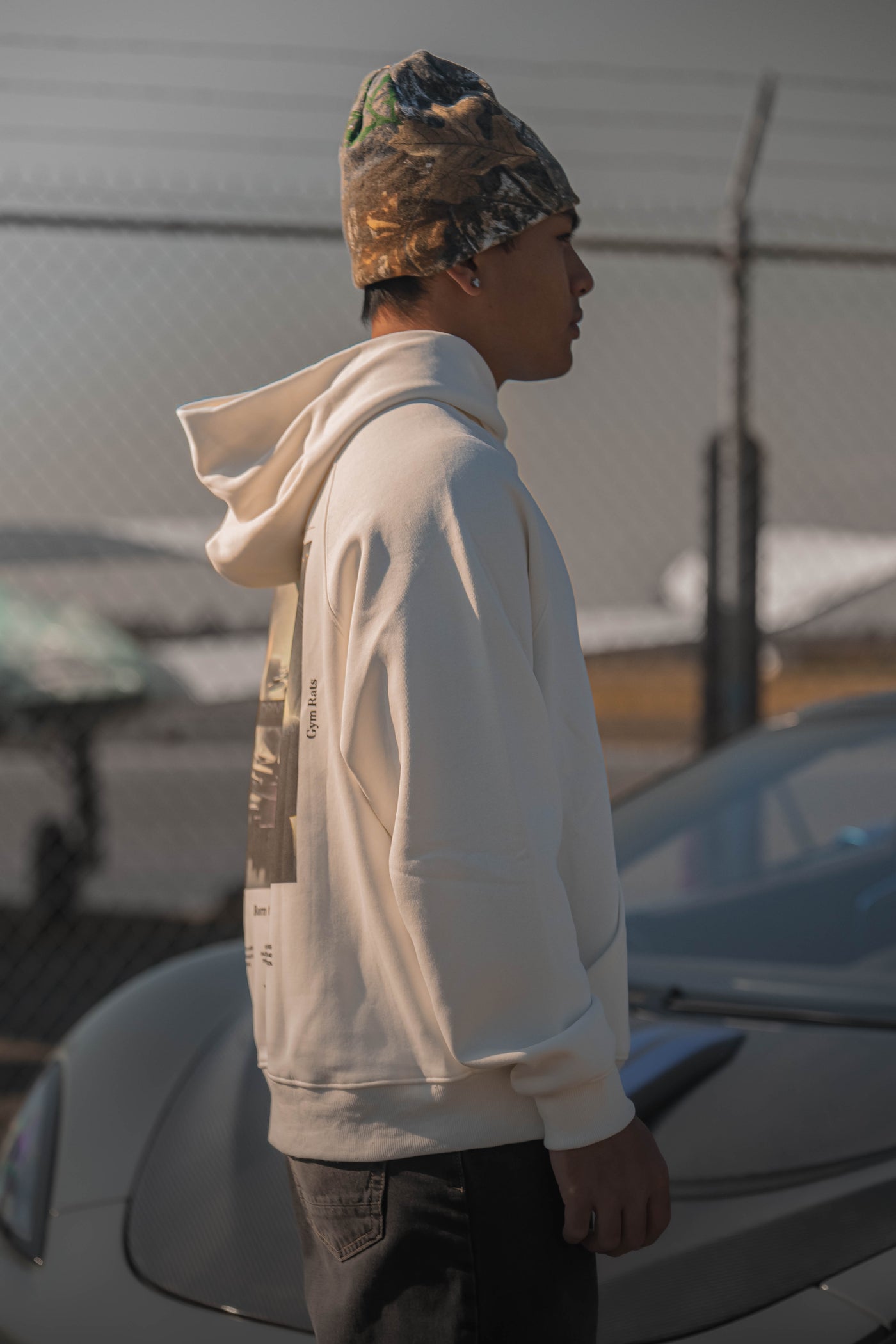 Pole Position Premium Hoodie (Ivory White)